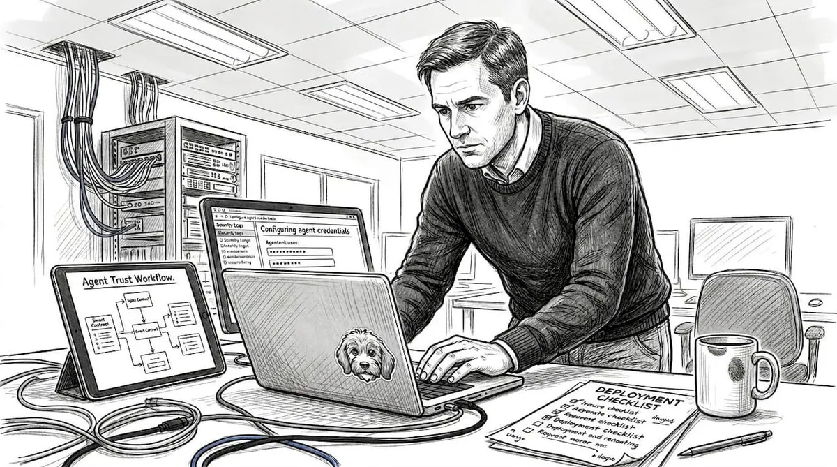 Engineer configures blockchain agent communication